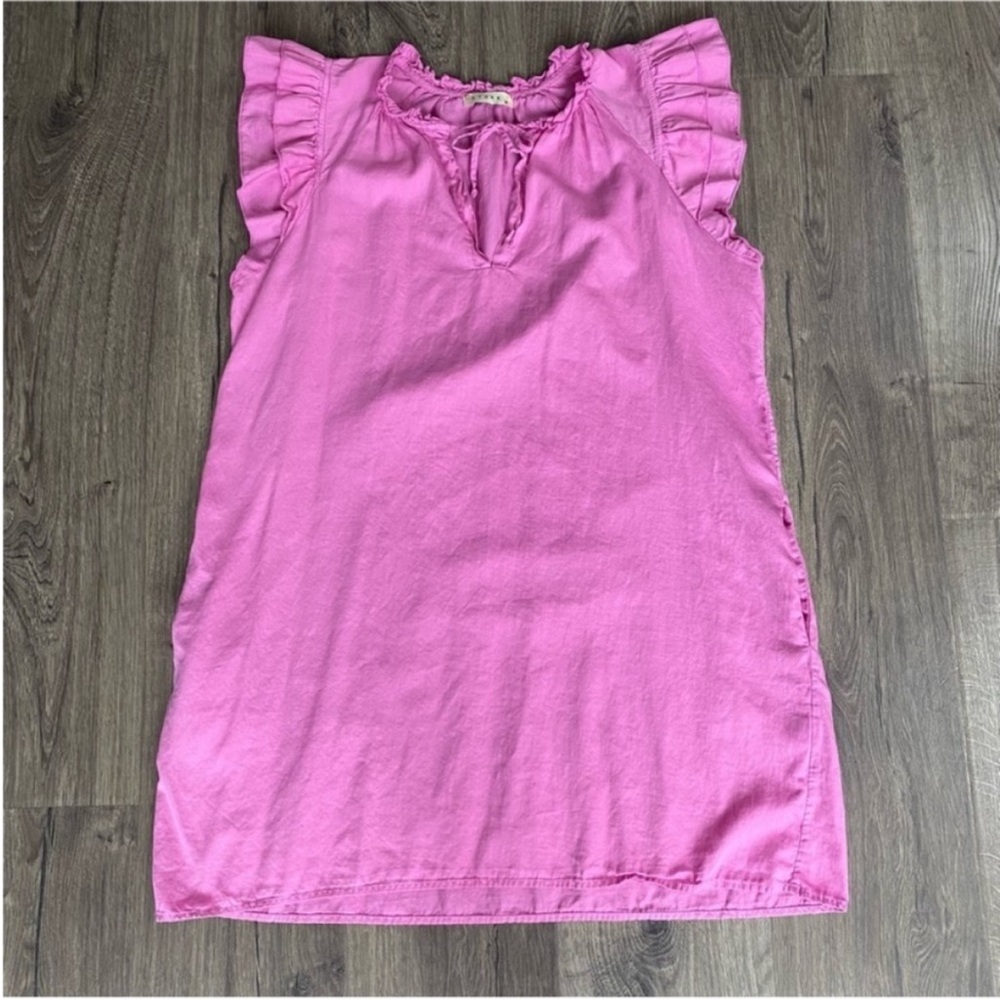 Starkx Pink Ruffle Sleeve Pocket Cotton Dress - Picture 3 of 7